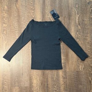 Brandy Melville Navy Blue 3/4 Sleeve Top